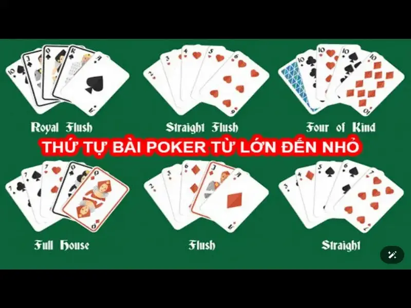 Giải Mã Poker Thứ Tự Từ Yếu Nhất Cho Đến Mạnh Nhất